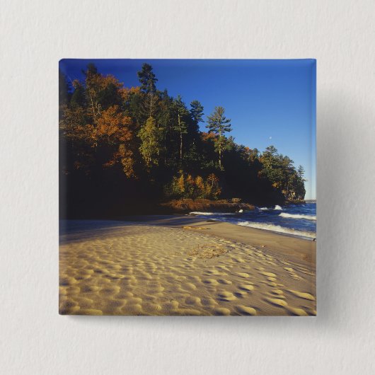 Miners Beach in Pictured Rocks National Vierkante Button 5,1 Cm (Voorkant)