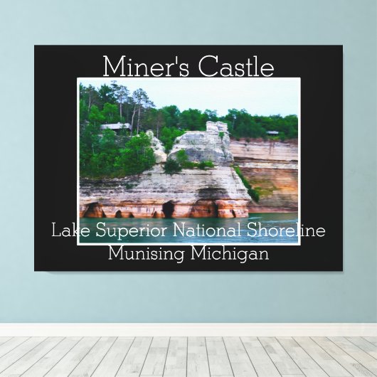 Miners Castle Lake Superior National Shoreline Canvas Afdruk (Insitu (Houten vloer))