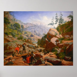 Miners in de Sierras - 1851/1852 Poster