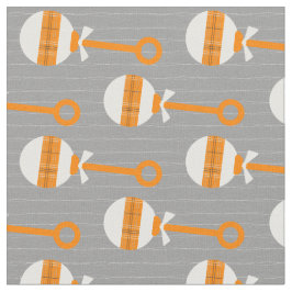 Miners Oranje Pset Baby Rattle on Grey Stof