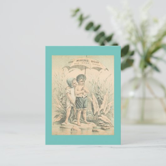 Miners zeep gebruiken briefkaart (Staand voorkant)