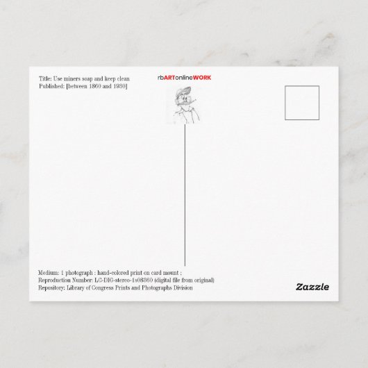 Miners zeep gebruiken briefkaart (Achterkant)