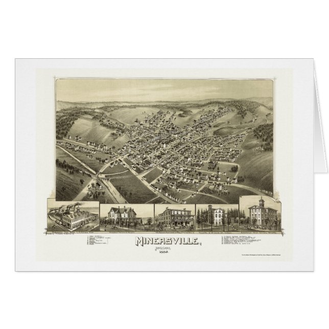 Minersville, PA Panoramic Map - 1889 (Voorkant Horizontaal)