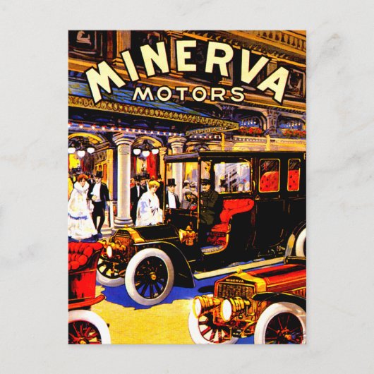 Minerva ~  Belgisch Automobiel AD Briefkaart (Voorkant)