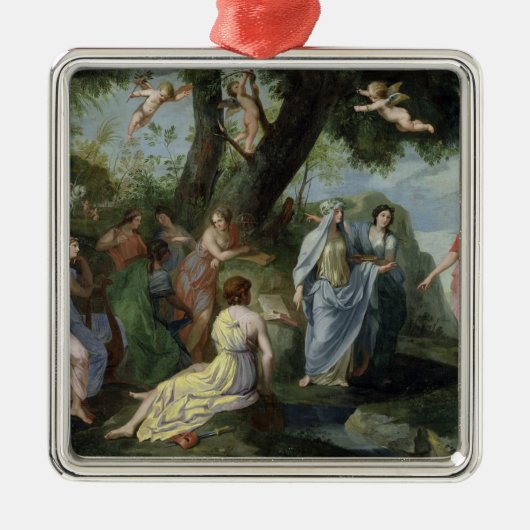 Minerva met Muses Metalen Ornament (Voorkant)