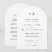 Minerva Modern Elegant Huwelijk Kaart (Voorkant / Achterkant)