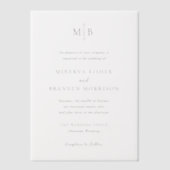 Minerva Modern Elegant Huwelijk Vellum Uitnodigingen (Voorkant)