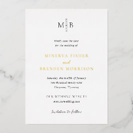 Minerva Modern Elegant Wedding Save the Date Folie Uitnodiging