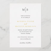 Minerva Modern Elegant Wedding Save the Date Folie Uitnodiging (Voorkant)