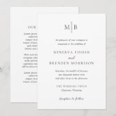 Minerva Moderne Elegante Bruiloft Kaart (Voorkant / Achterkant)