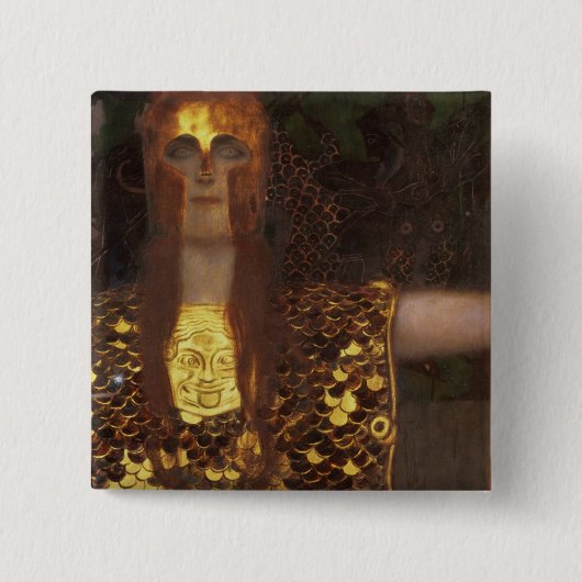 Minerva of Pallas Athena Vierkante Button 5,1 Cm (Voorkant)