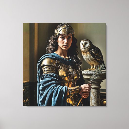 Minerva’s stille wake – Romeinse godin Canvas Afdruk (Voorkant)