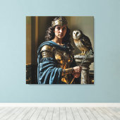Minerva’s stille wake – Romeinse godin Canvas Afdruk (Insitu (Houten vloer))