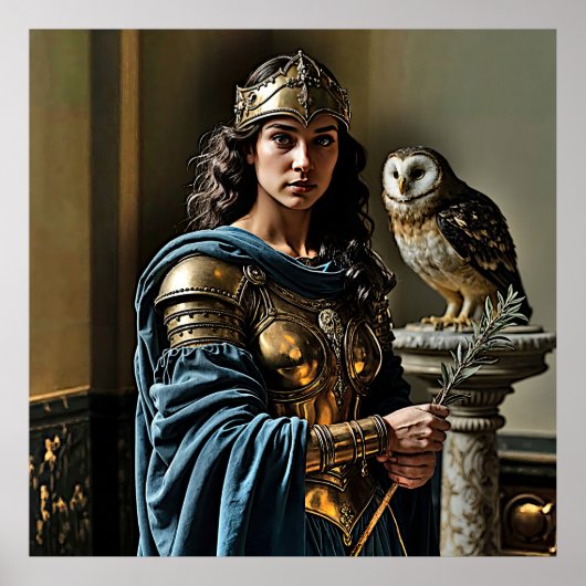 Minerva’s stille wake – Romeinse godin Poster (Voorkant)