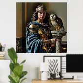 Minerva’s stille wake – Romeinse godin Poster (Thuiskantoor)