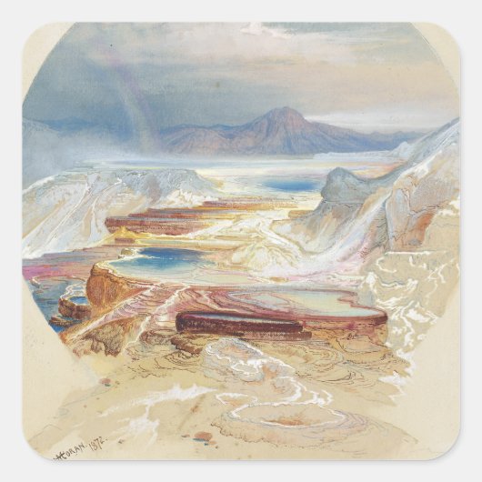 Minerva Terras, Moran, 1872 Vierkante Sticker (Voorkant)