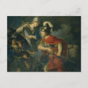 Minerva toont haar jaloezie in de gepolijste schil briefkaart