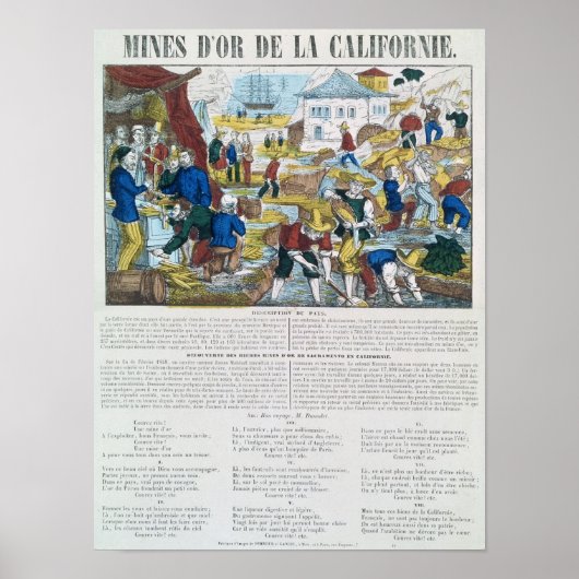 "Mines d'Or de la Californie" Poster (Voorkant)