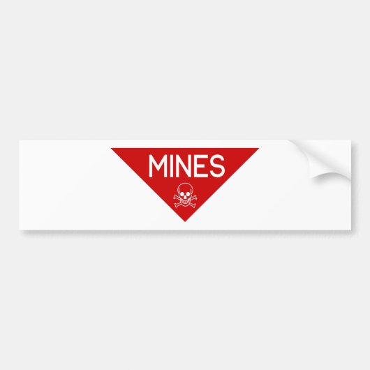 MINES SIGN | SIGNAGE | SYMBOOL BUMPERSTICKER (Voorkant)