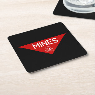 MINES SIGN   SIGNAGE   SYMBOOL KARTONNEN ONDERZETTERS