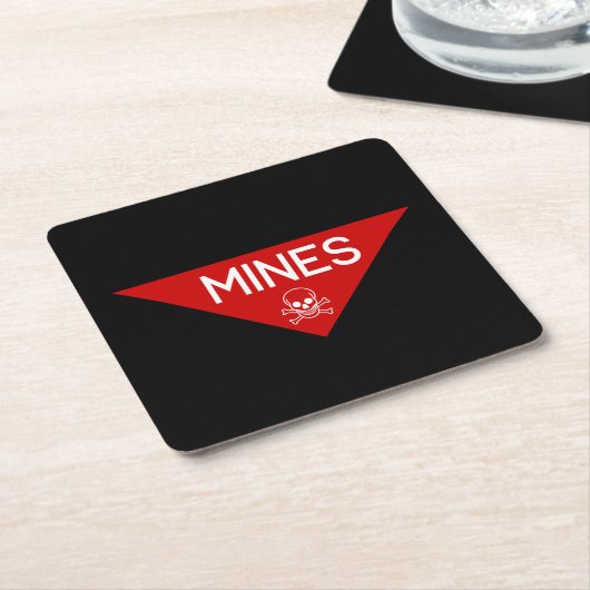 MINES SIGN | SIGNAGE | SYMBOOL KARTONNEN ONDERZETTERS (Schuin)