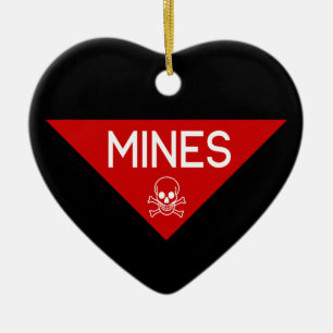 MINES SIGN   SIGNAGE   SYMBOOL KERAMISCH ORNAMENT
