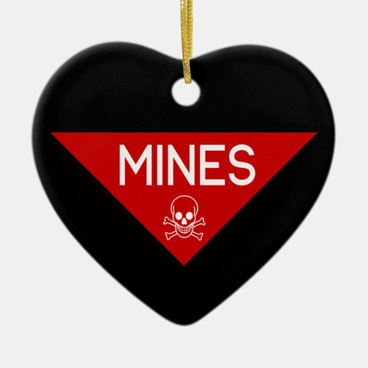 MINES SIGN | SIGNAGE | SYMBOOL KERAMISCH ORNAMENT (Voorkant)