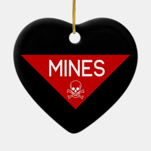 MINES SIGN | SIGNAGE | SYMBOOL KERAMISCH ORNAMENT (Achterkant)