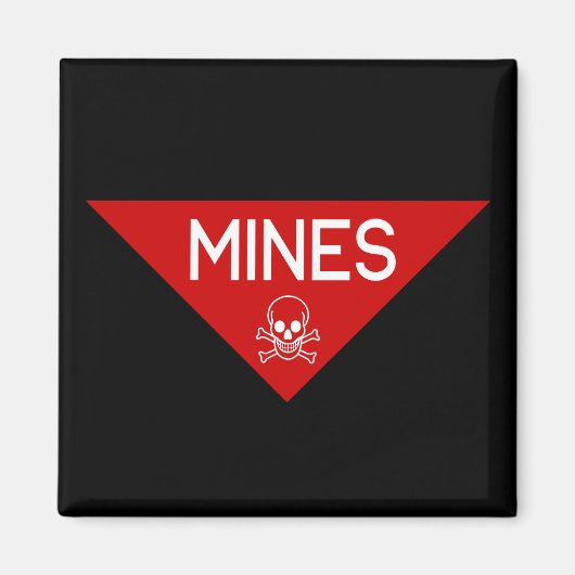 MINES SIGN | SIGNAGE | SYMBOOL MAGNEET (Voorkant)