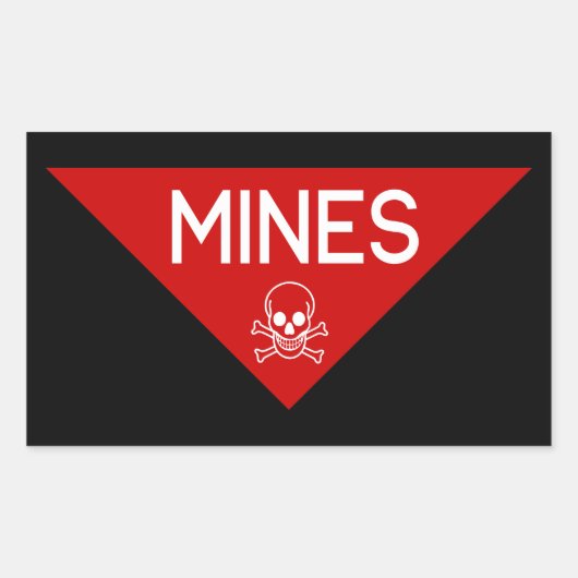 MINES SIGN | SIGNAGE | SYMBOOL RECHTHOEKIGE STICKER (Voorkant)