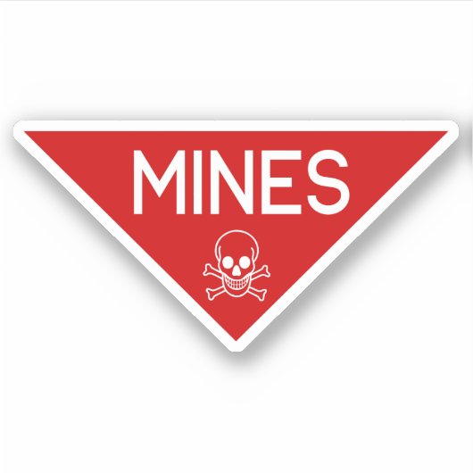 MINES SIGN | SIGNAGE | SYMBOOL STICKER (Voorkant)