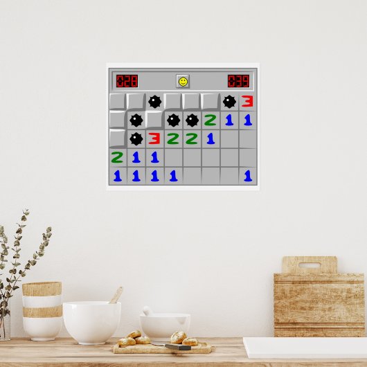 Minesweeper Windows XP Retro Game Poster (Keuken)