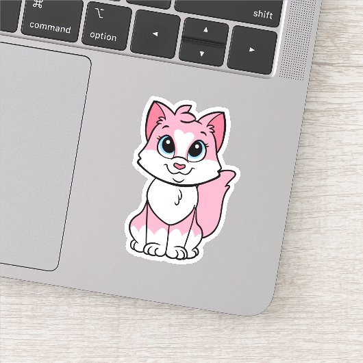Minette, de roze kitten Sticker (Detail)