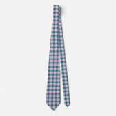 Ming and Melanie Plaid Blue Pink Neck Tie Stropdas (Voorkant)