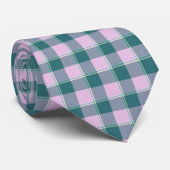 Ming and Melanie Plaid Blue Pink Neck Tie Stropdas (Opgerold)