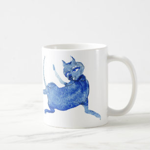 MING Blauwe Kat Blauwe en witte mok