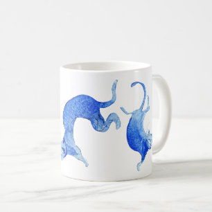 MING Blauwe Katten - Cosmo Waterverf Koffiemok