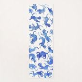 Ming Blauwe Zwevende Katten Yoga Mat (Voorkant)