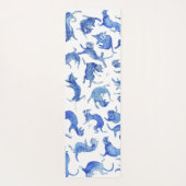 Ming Blauwe Zwevende Katten Yoga Mat (Achterkant)