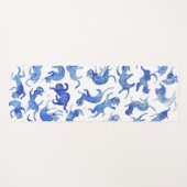 Ming Blauwe Zwevende Katten Yoga Mat (Voorkant (horizontaal))