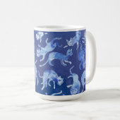 Ming Deep Blue Hemelse Katten Keramische Mok | Omg (Voorkant rechts)