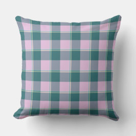 Ming en Melanie geruite roze teal Kussen