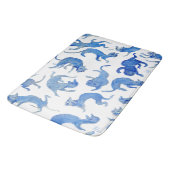 Ming stijl blauw-witte drijvende katten badmat (Gekanteld)