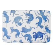 Ming stijl blauw-witte drijvende katten badmat (Voorkant)