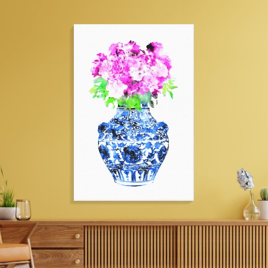 Ming Vase Canvas Afdruk (Insitu (Woonkamer))