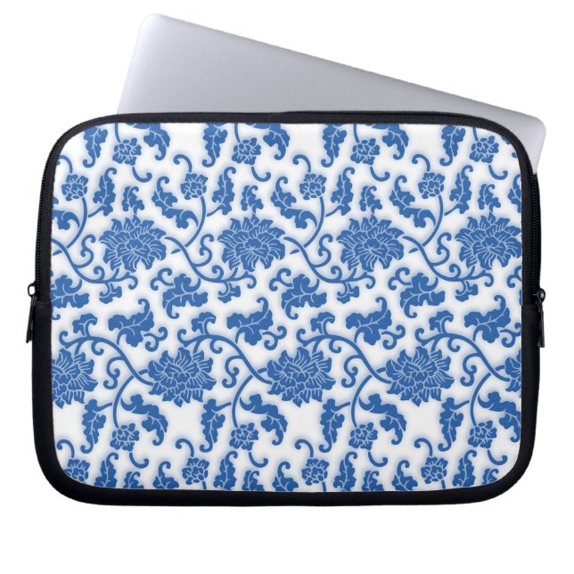 Ming Vase Patronen Laptop Sleeve (Voorkant)