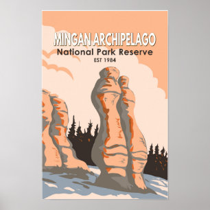 Mingan Archipelago Nationaal Park Reserve Retro Poster