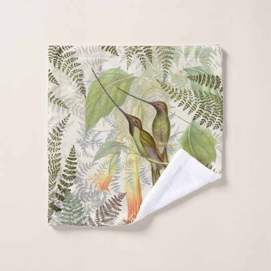 Mingbird Birds Ferns Flowers Wash Cloth Washandje (Wasdoekje)