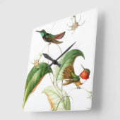 Mingbird Birds Floral Flowers Wall Clock Vierkante Klok (Hoek)
