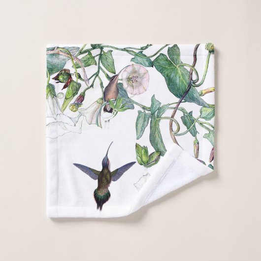 Mingbird Birds Morning Glory Flowers Towels Bad Handdoek (Wasdoekje)